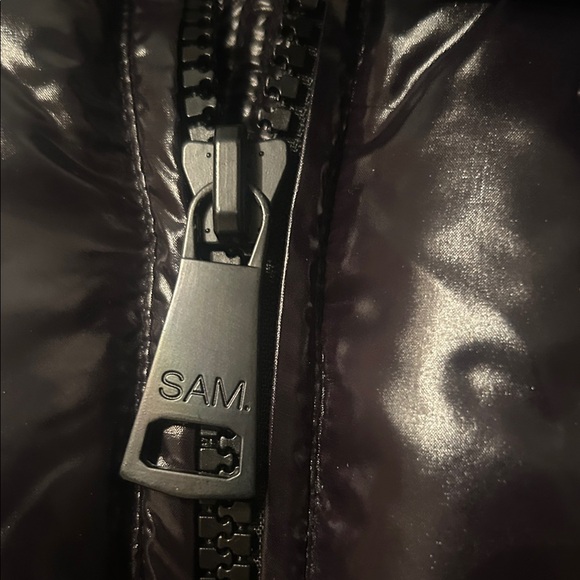 NEW. York SAM New York Shiny Black Puffer with real fure hood jacket - Picture 7 of 11